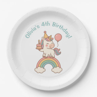 Unicorn Birthday Paper Plate