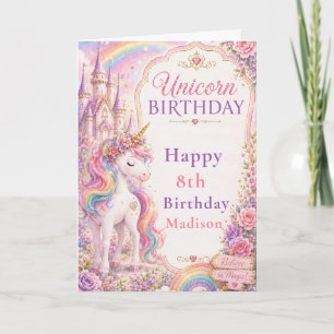 Unicorn Birthday Party Card