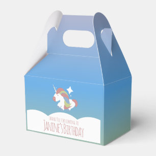 Unicorn Birthday Party Clouds Colourful Gradient Favor Box
