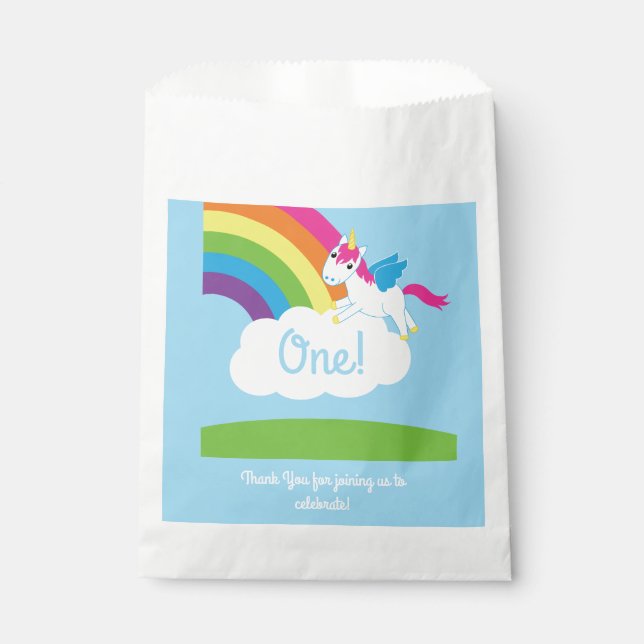 Unicorn Birthday Party Favour Bag (Front)