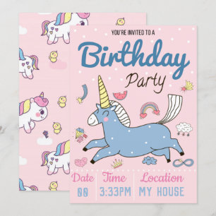 Unicorn Birthday Party Invitation