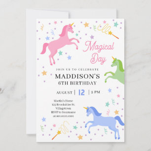 Unicorn Birthday Party Invitation