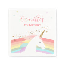 Unicorn birthday party invitation rainbow modern