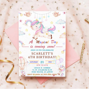Unicorn Birthday Party Invitation, Unicorn Party Invitation