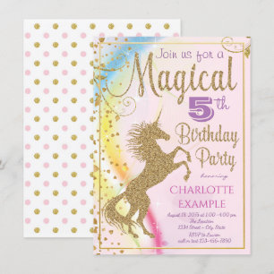 Unicorn Birthday Party Invitations