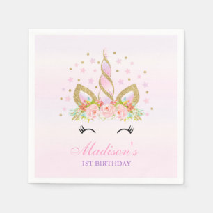 Unicorn Birthday Party Napkin Whimsical Unicorn