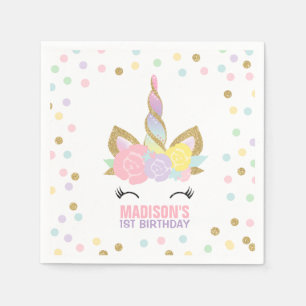 Unicorn Birthday Party Napkin Whimsical Unicorn