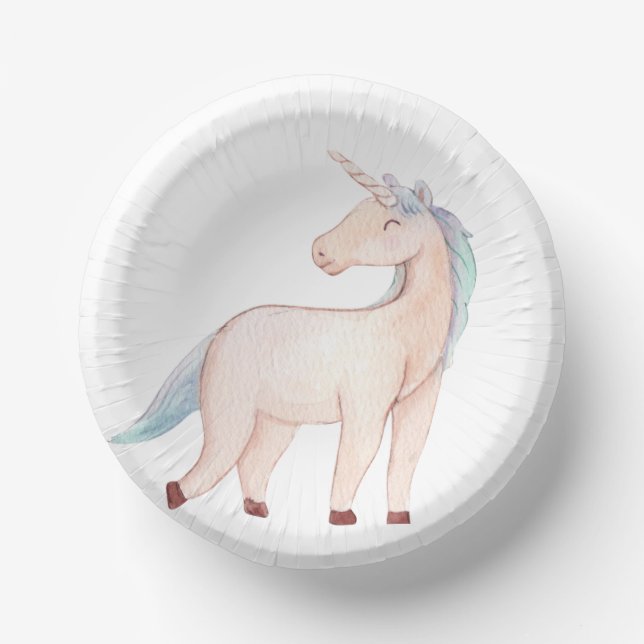 Unicorn Birthday Party Paper Plate (Front)