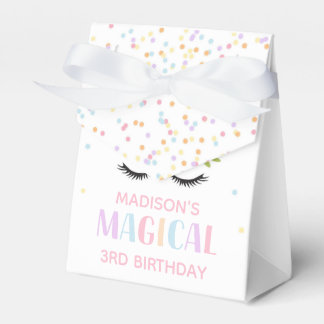 Unicorn Birthday Party Polka Dots Flowers  Favor Box