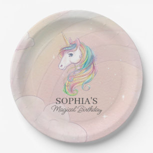 Unicorn birthday party rainbow party decor paper p plate