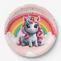 Unicorn Birthday Party Supplies , Rainbow, Pink