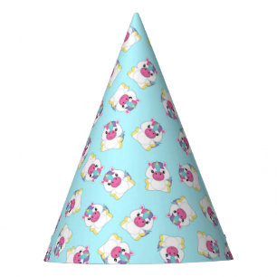 Unicorn Birthday Party Teal Hat
