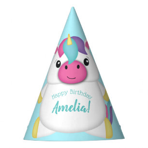 Unicorn Birthday Party Teal Party Hat