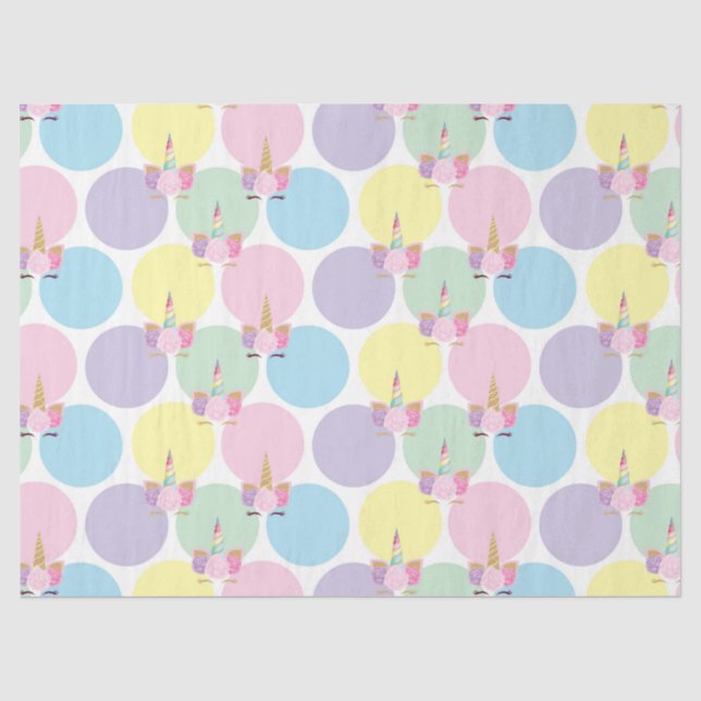 Unicorn Birthday Pattern Tissue Paper (Front)
