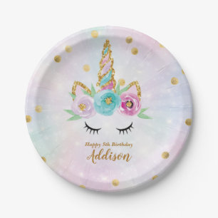 Unicorn birthday plates