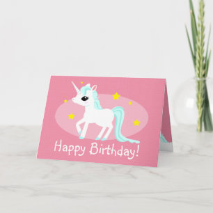 Unicorn birthday wishes customisable card