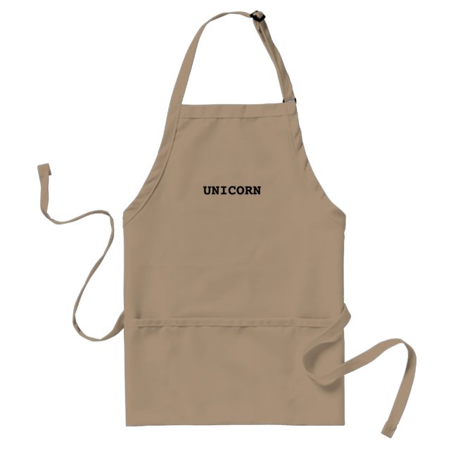 "Unicorn" black letters white Standard Apron (Front)