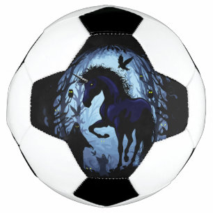 Unicorn Black Magic Fairy in Dark Forest Soccer Ball