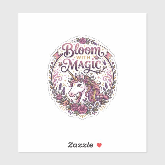 Unicorn Bloom with Magic POD Ready White Backgroun (Sheet)