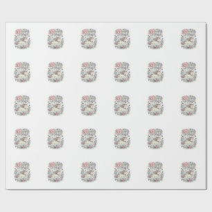Unicorn Bloom with Magic Premium Vector Typography Wrapping Paper