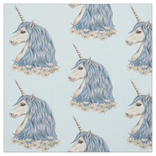 Unicorn Blue Hair Fabric