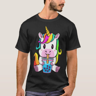 Unicorn Boba Tea Bubble Tea Kawaii Unicorn Men Kid T-Shirt