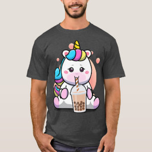 Unicorn Boba Tea Funny Horse Drinking Bubble Tea N T-Shirt