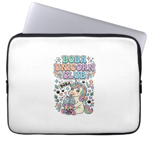 Unicorn Boba Unicorn Club Kawaii Typography Design Laptop Sleeve