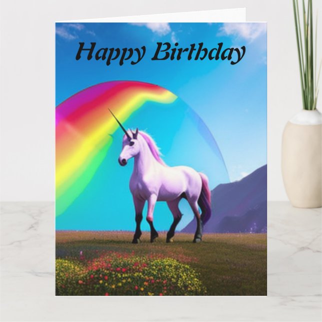 Unicorn Bonne carte d'anniversaire (Devant)