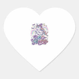 Unicorn Boo-nicorn Premium Vector Vector Design_1 Heart Sticker