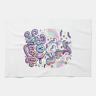 Unicorn Boo-nicorn Premium Vector Vector Design_1 Kitchen Towel