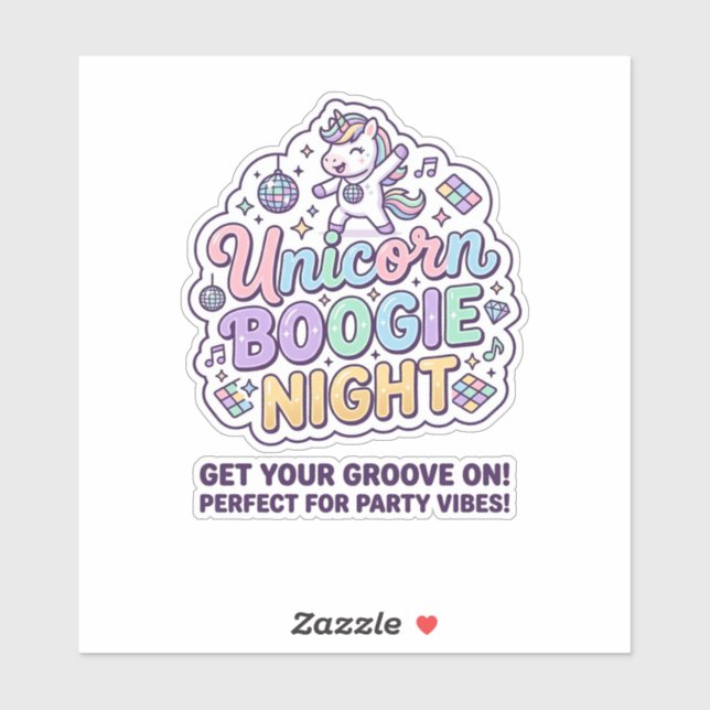 Unicorn Boogie Night Bold Typography Graphic Tee D (Sheet)