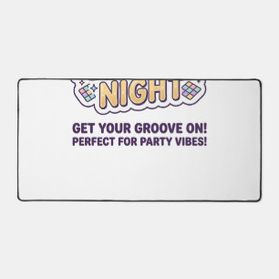 Unicorn Boogie Night Bold Typography Graphic Tee D Desk Mat