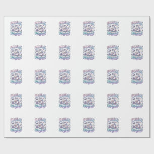 Unicorn Booked and Magical Gift Idea Typography De Wrapping Paper