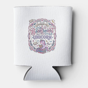 Unicorn Booktrovert Unicorn Playful Cute Gift Desi Can Cooler