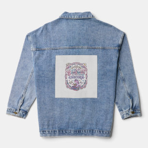 Unicorn Booktrovert Unicorn Playful Cute Gift Desi Denim Jacket