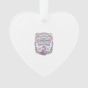 Unicorn Booktrovert Unicorn Playful Cute Gift Desi Ornament