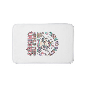 Unicorn Born to Party Built for Unicorns Retro Sty Bath Mat