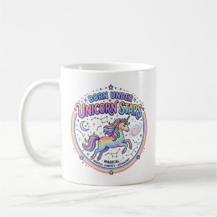 Unicorn Born Under Unicorn Stars Funny Print on De Coffee Mug