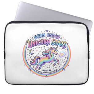 Unicorn Born Under Unicorn Stars Funny Print on De Laptop Sleeve