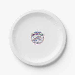 Unicorn Born Under Unicorn Stars Funny Print on De Paper Plate
