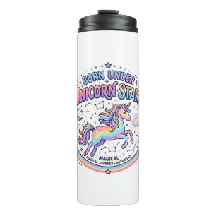 Unicorn Born Under Unicorn Stars Funny Print on De Thermal Tumbler