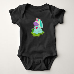 Unicorn Bride Heart Wedding Baby Bodysuit