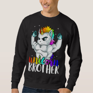 Unicorn Brother Sister to Big Bro Brothercorn Chri Sweatshirt