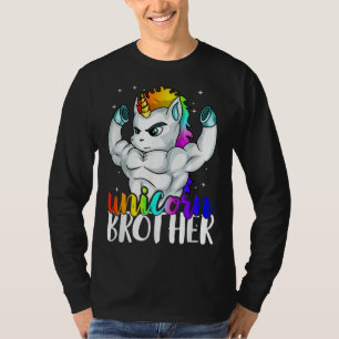 Unicorn Brother Sister to Big Bro Brothercorn Chri T-Shirt