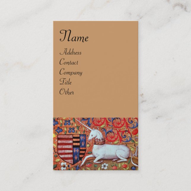 UNICORN ,brown Business Card (Front)