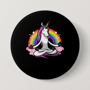 Unicorn Buddha Yoga 3 Inch Round Button