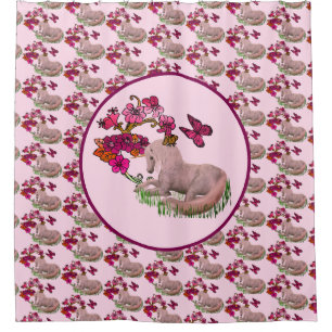 Unicorn Butterflies And Flowers