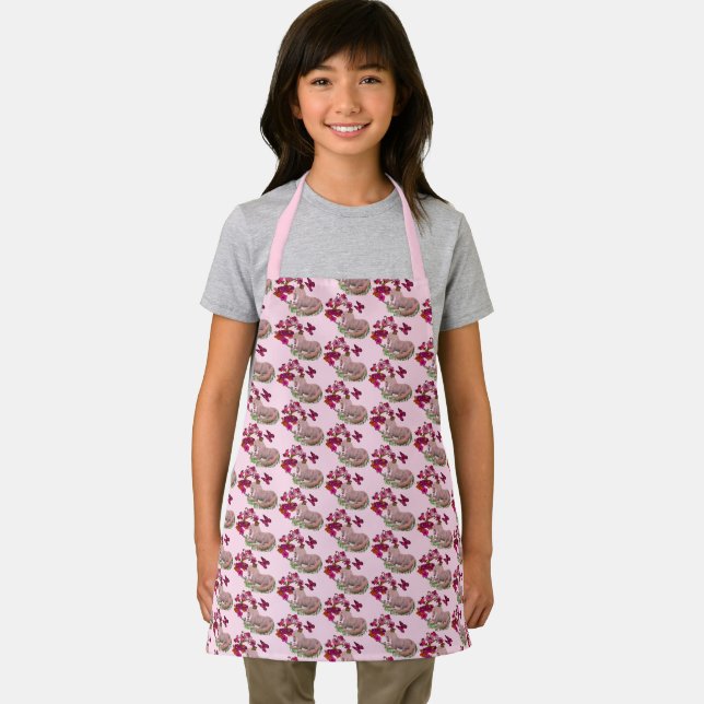 Unicorn Butterflies And Flowers   Apron (Insitu)
