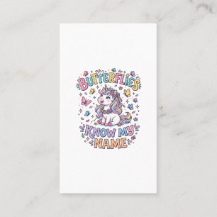 Unicorn Butterflies Know My Name Charming POD Artw Business Card